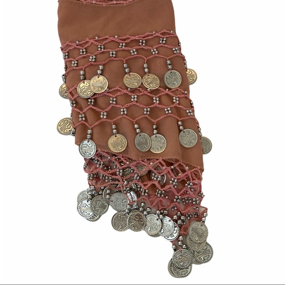 Belly Dancing Scarf With Coin Detail Brand New - Picture 5 of 8